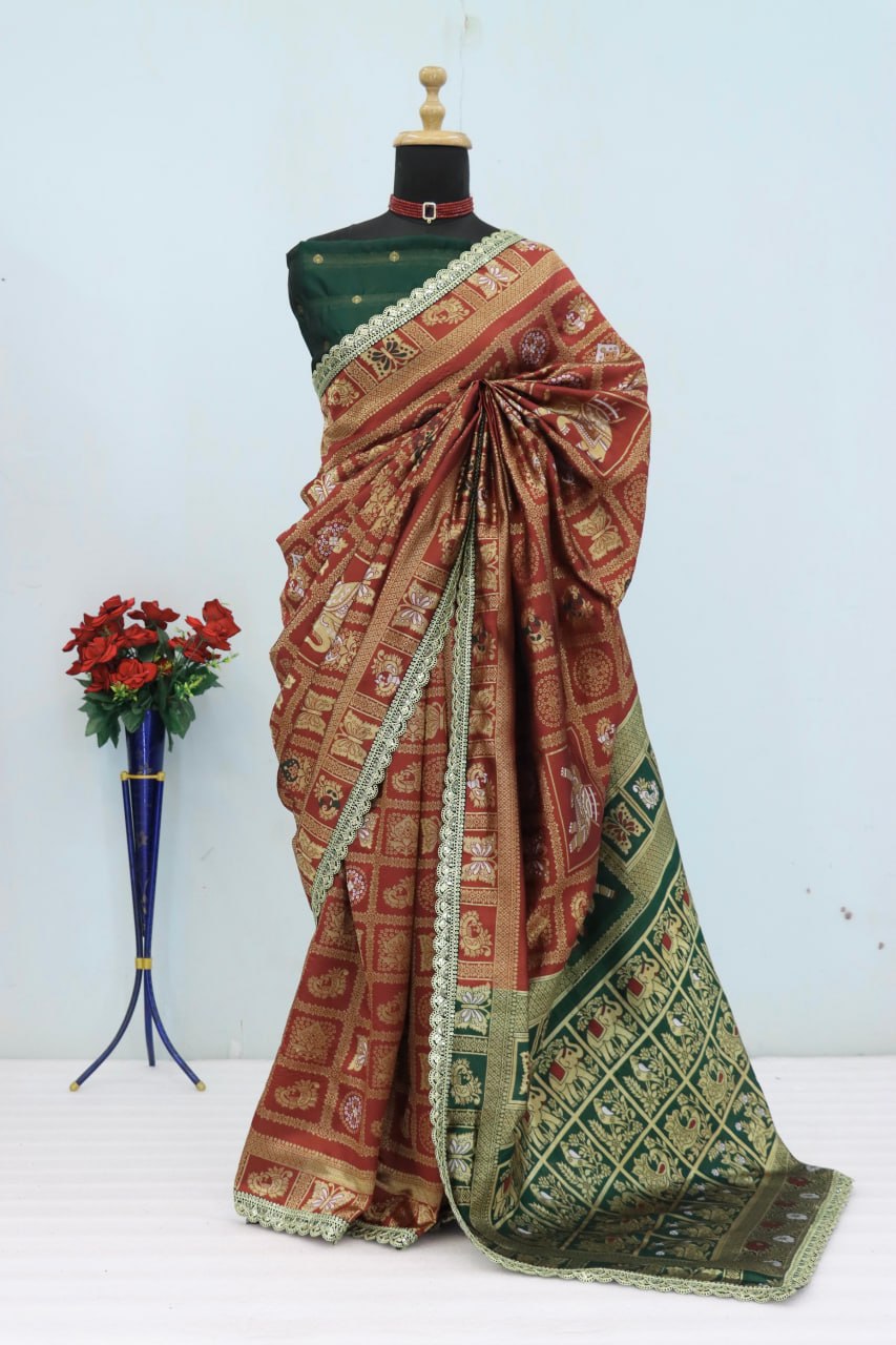 Latest Banarasi Silk Saree Blouse
