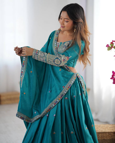 Wedding Wear Crape Silk Sequence Lehenga Choli