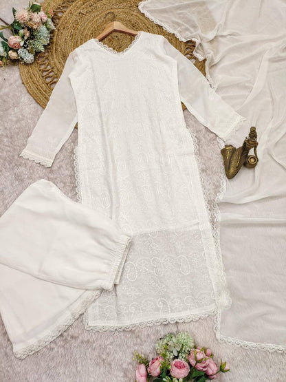 Party Wear Georgette Chikankari Embroidery Suit