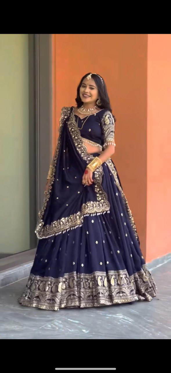 Latest Chinon SIlk Sequence Work Lehenga Choli