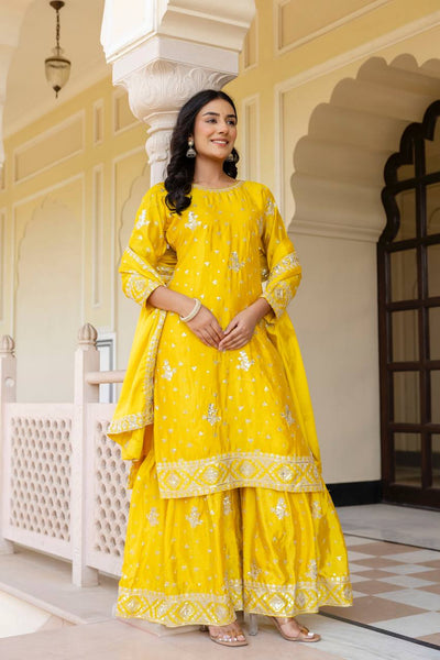 Chinon Silk Sequence Work Salwar Suit