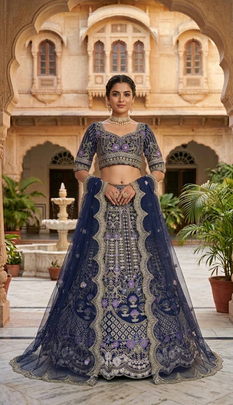 Exquisite Mono Satin Silk Lehenga Choli with Coding and Sequins Work
