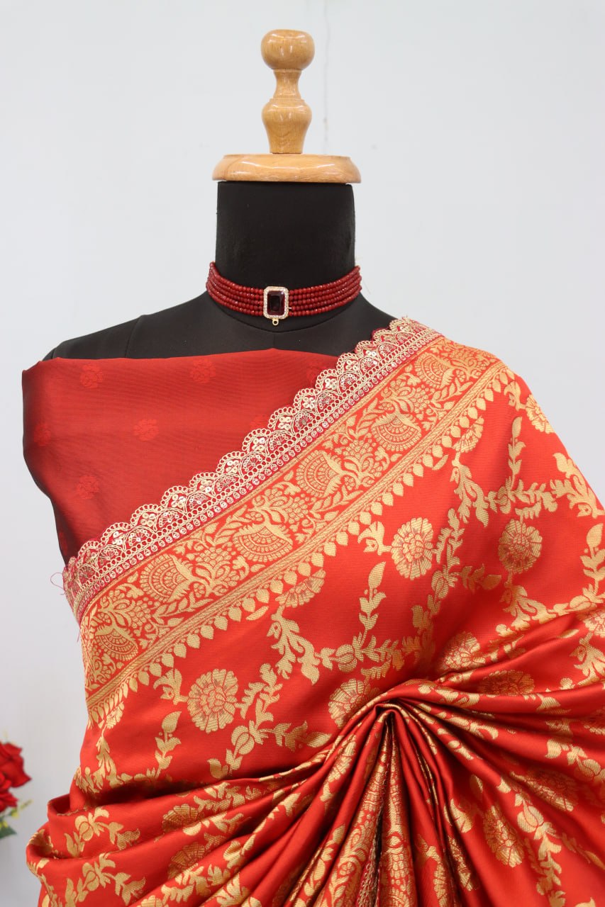 Banarasi Silk Saree Matching Silk Blouse Piece