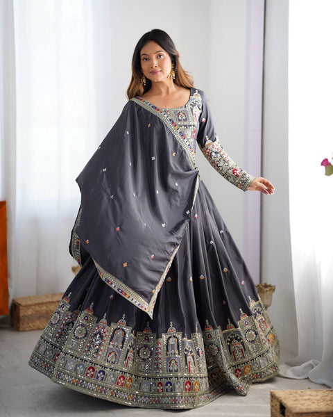 Wedding Wear Crape Silk Sequence Lehenga Choli