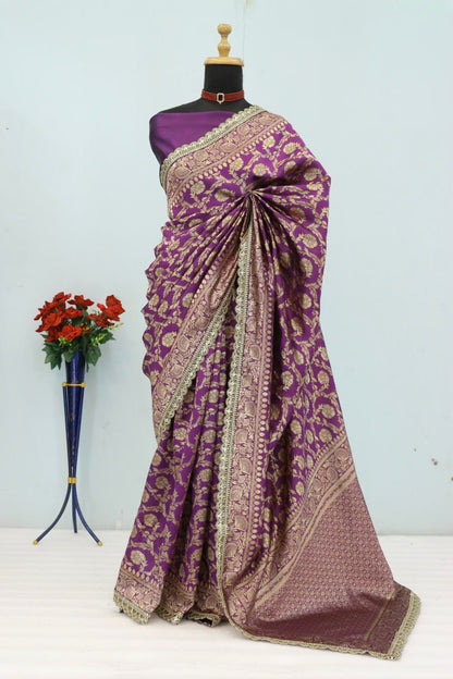 Latest Banarasi Silk Saree with Matching Silk Blouse Piece