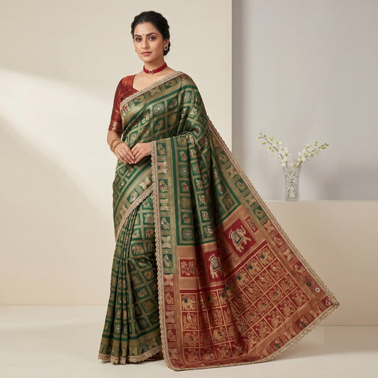 Latest Banarasi Silk Saree Blouse