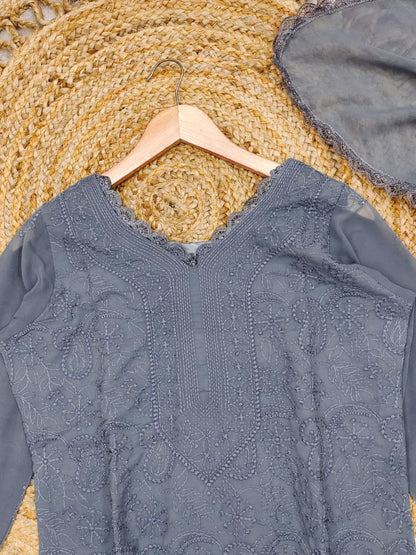 Party Wear Georgette Chikankari Embroidery Suit