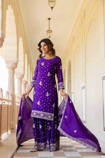 Chinon Silk Sequence Work Salwar Suit