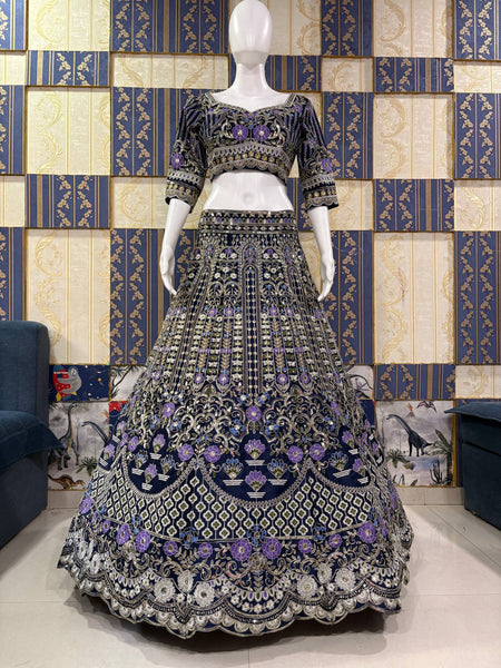 Exquisite Mono Satin Silk Lehenga Choli with Coding and Sequins Work