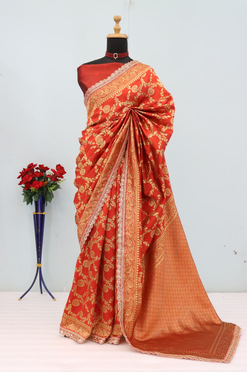 Banarasi Silk Saree Matching Silk Blouse Piece