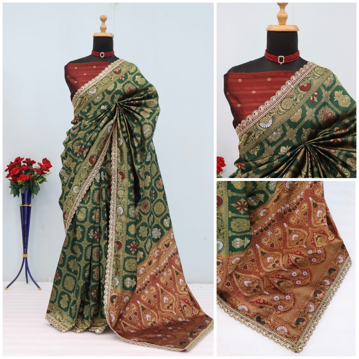 Wedding Wear Banarasi Silk Saree Blouse