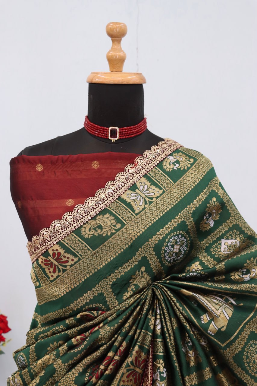 Latest Banarasi Silk Saree Blouse