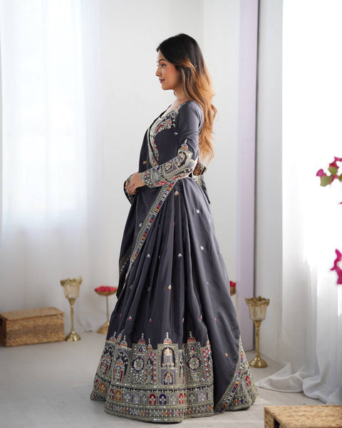 Wedding Wear Crape Silk Sequence Lehenga Choli