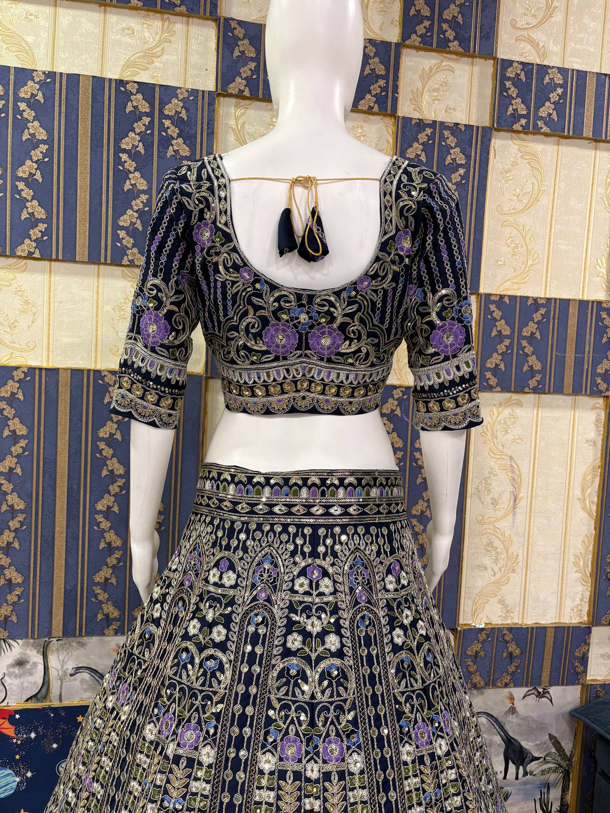 Exquisite Mono Satin Silk Lehenga Choli with Coding and Sequins Work