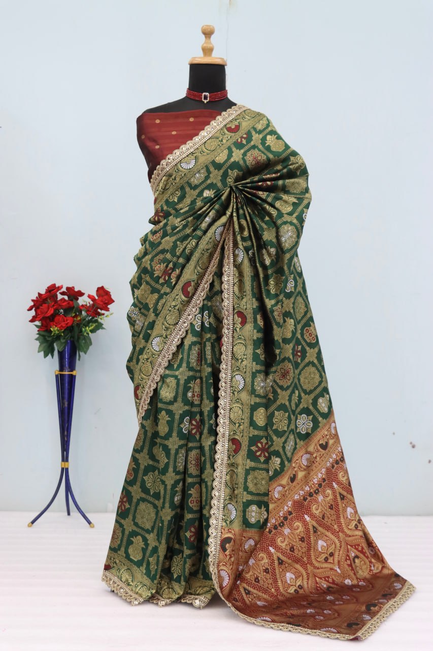 Wedding Wear Banarasi Silk Saree Blouse