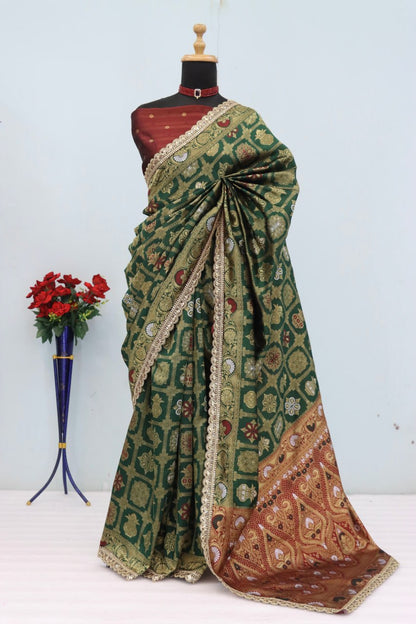 Wedding Wear Banarasi Silk Saree Blouse