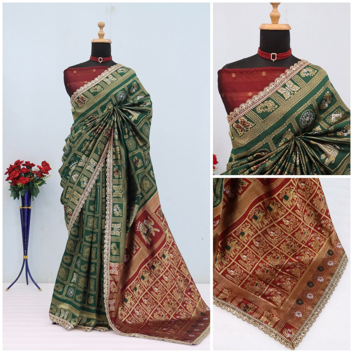 Latest Banarasi Silk Saree Blouse