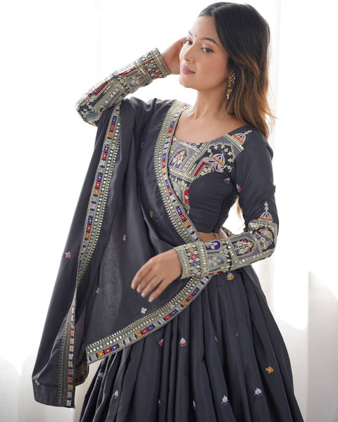 Wedding Wear Crape Silk Sequence Lehenga Choli