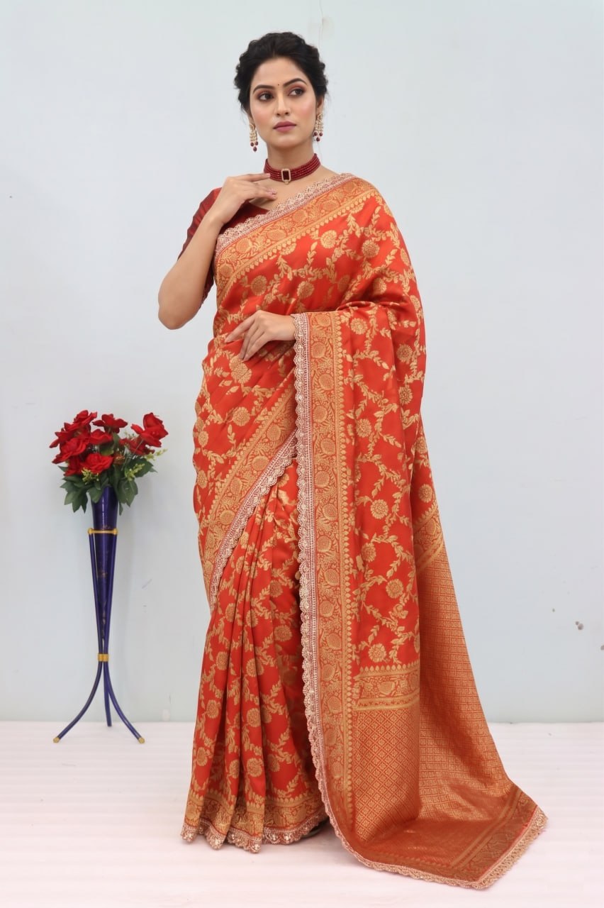 Banarasi Silk Saree Matching Silk Blouse Piece