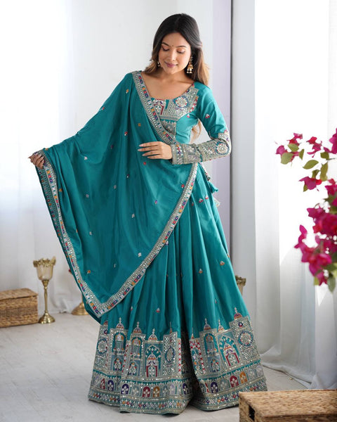 Wedding Wear Crape Silk Sequence Lehenga Choli