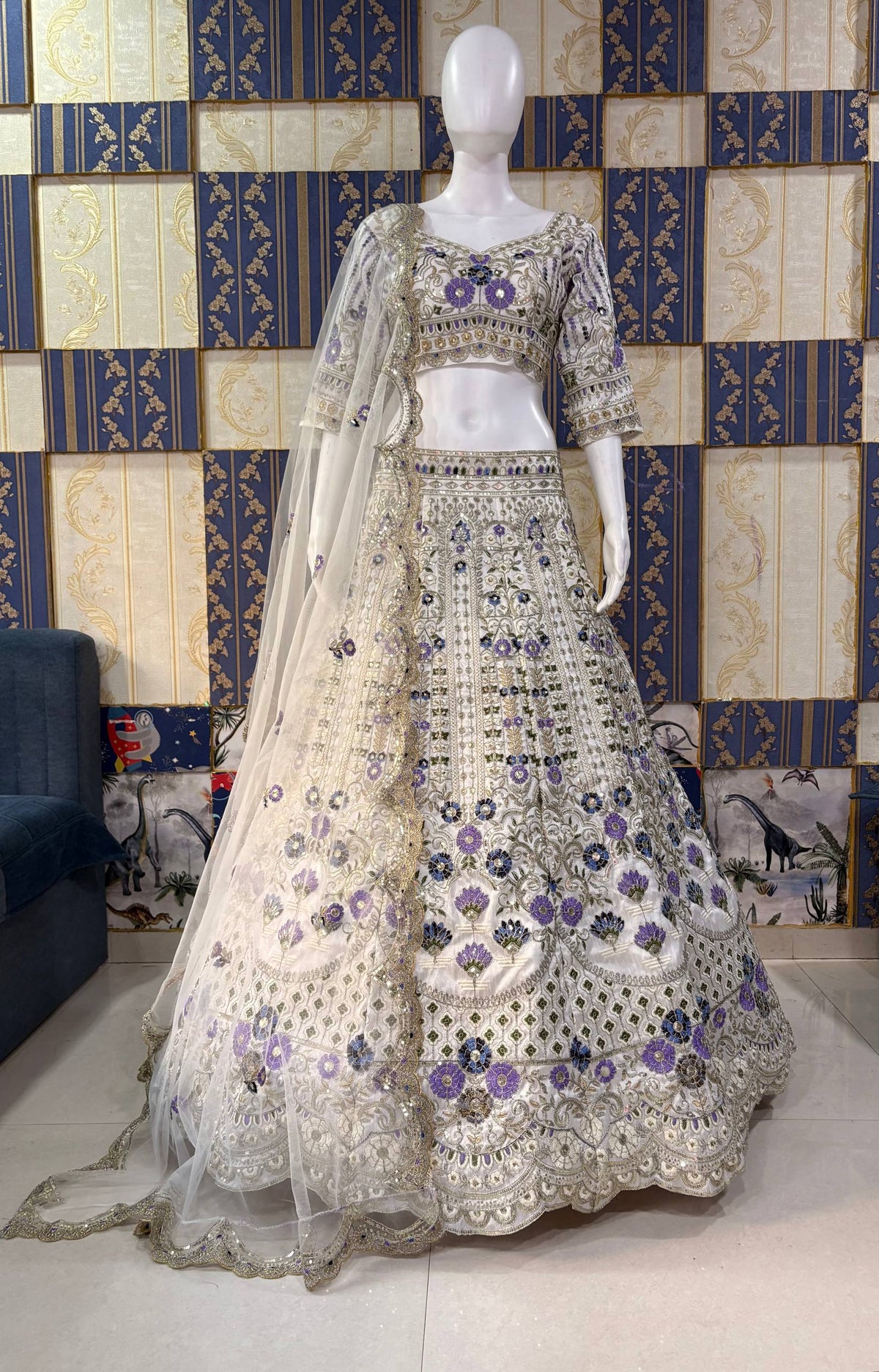 Exquisite Mono Satin Silk Lehenga Choli with Coding and Sequins Work