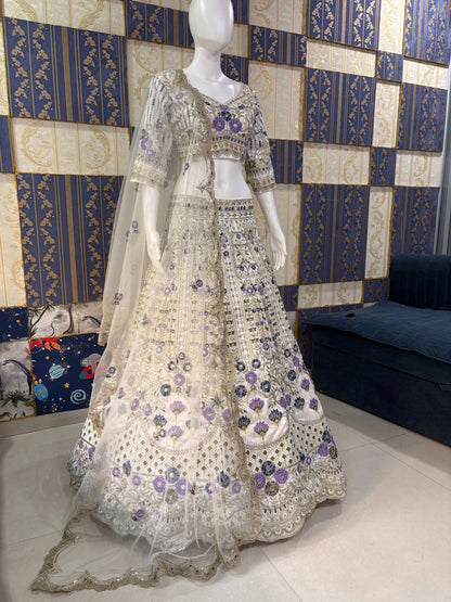 Exquisite Mono Satin Silk Lehenga Choli with Coding and Sequins Work