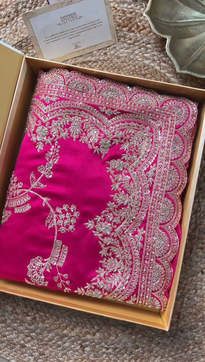 Party Wear Pink Color Japan Satin Sequence Work Saree Blouse