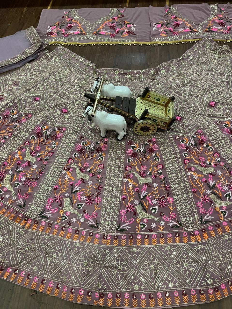 Onion Color Georgette Party Wear Lehenga For Women