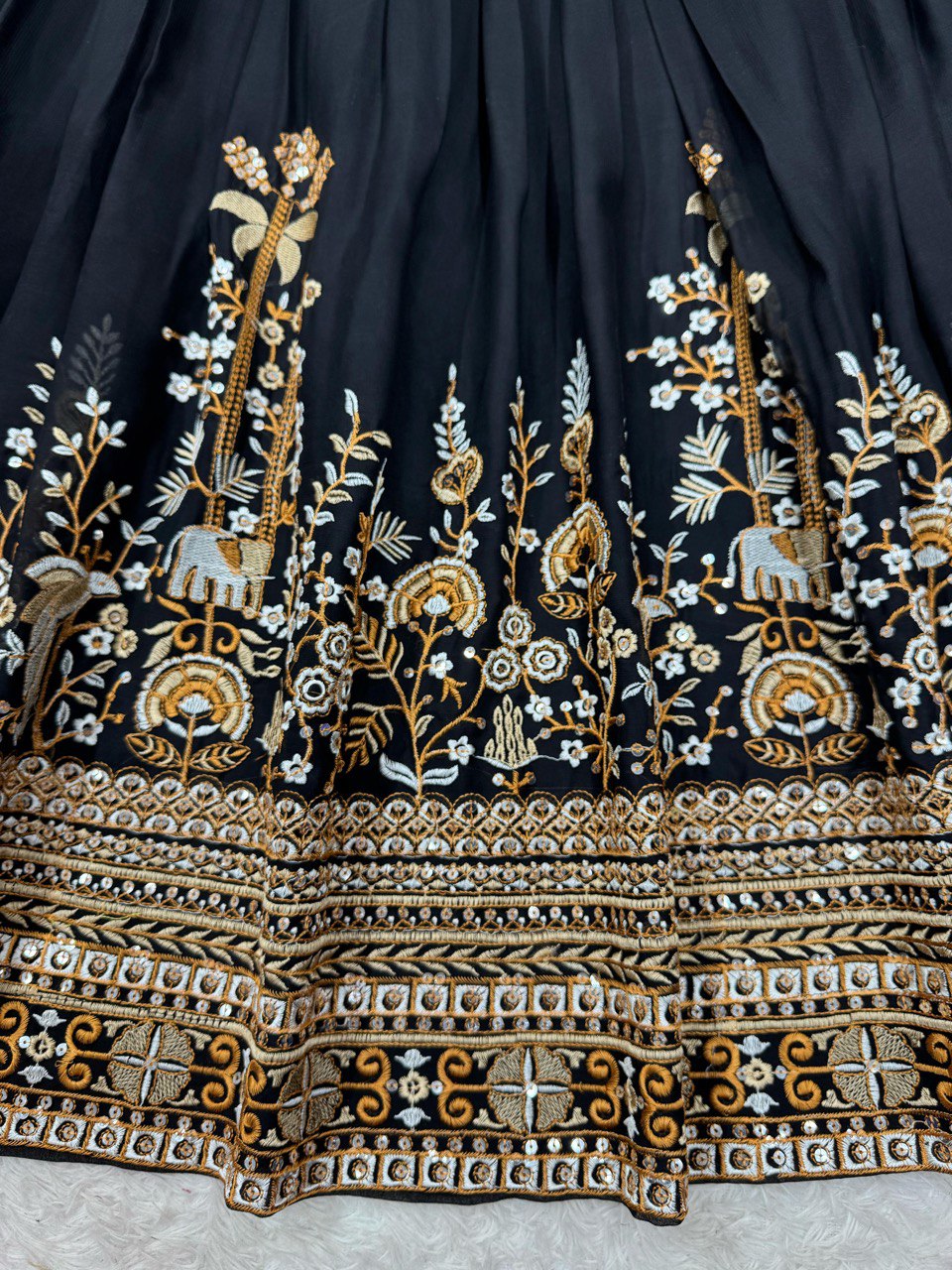 Letest Black Color Georgette Sequnce Work Lehenga choli
