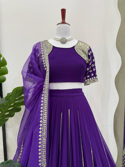 Royal Blue Wedding Wear Lehenga Choli