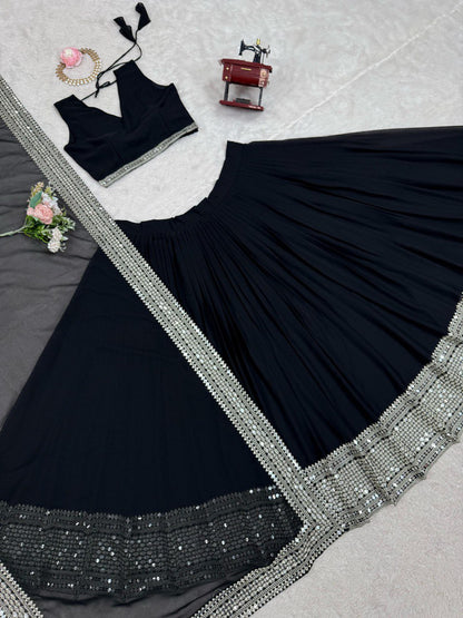 Letest Design Black Georgette Lehenga choli