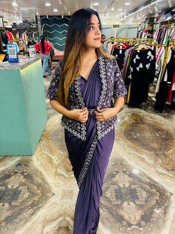 Latest Ready to wear Georgette Sequence Work Saree Jacket