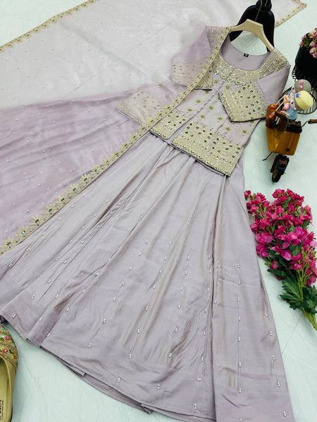 Latest Simmer Silk Moti Sequence Work Lehenga Choli