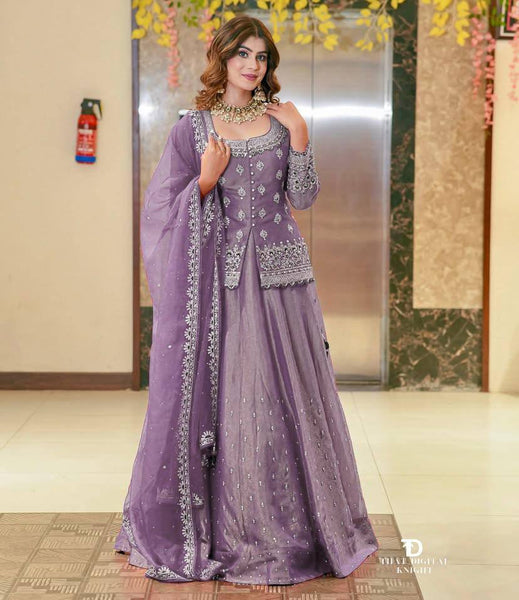 Latest Simmer Silk Moti Sequence Work Lehenga Choli