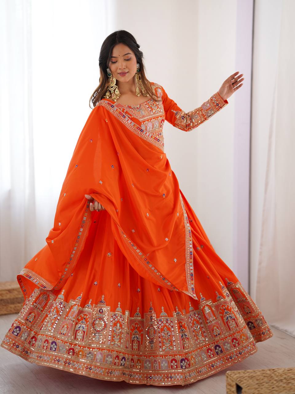 Wedding Wear Crape Silk Sequence Lehenga Choli