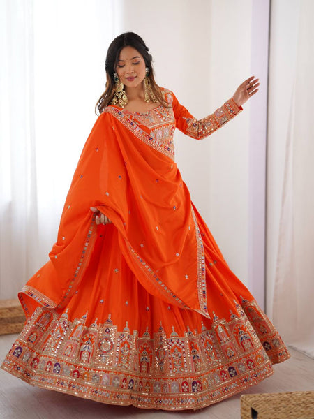 Wedding Wear Crape Silk Sequence Lehenga Choli
