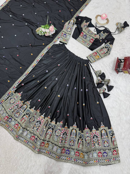 Wedding Wear Crape Silk Sequence Lehenga Choli