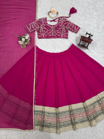 Wedding Wear Rani Georgette Lehenga Choli