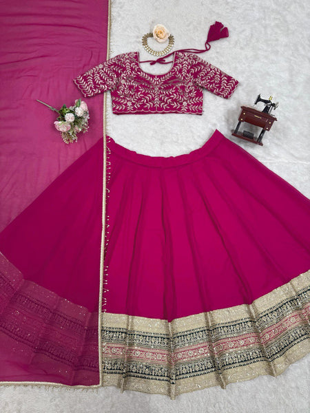 Wedding Wear Rani Georgette Lehenga Choli