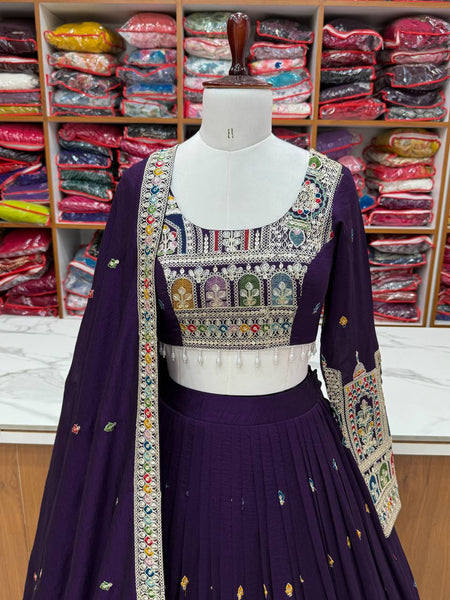 Latest Vichitra Silk Full Stitched Lehenga Choli