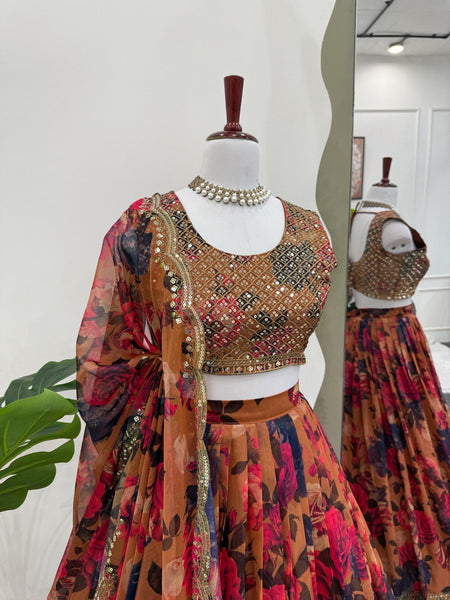 Letest Organza Full Stitched With Sequnce Work Lehenga Choli