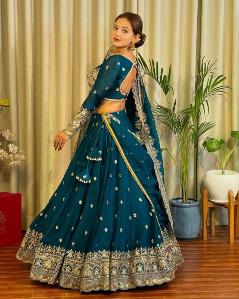 Wedding Wear Blue Color Lehenga Choli