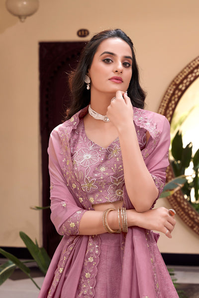 Pink Color New Crush Embroidery Lehenga Choli