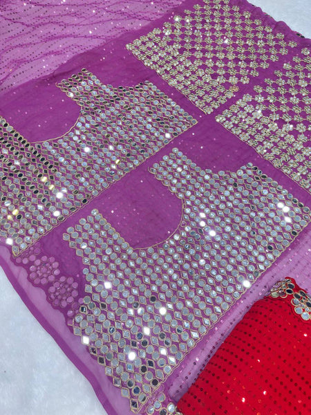 Party Wear Georgette Mirror Sequence Saree Blouse