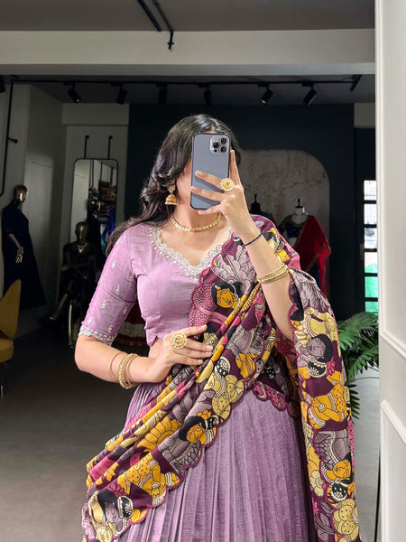 Wedding Wear Vichitra Silk Embroidery Lehenga Choli