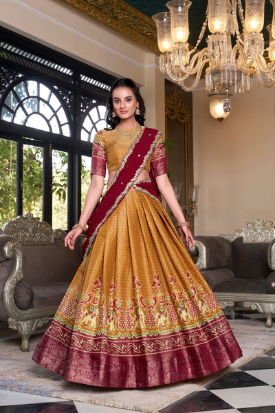 Kanchipuram Zari Weaving Lehenga Choli