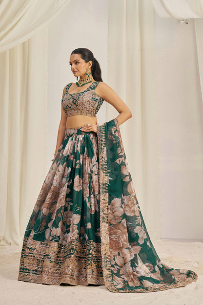 Wedding Wear Organza Sequence Lehenga Choli
