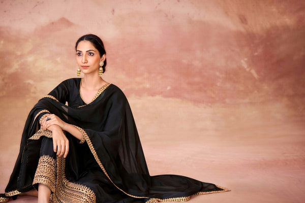 Crape Embroidered Work Anarkali Suit