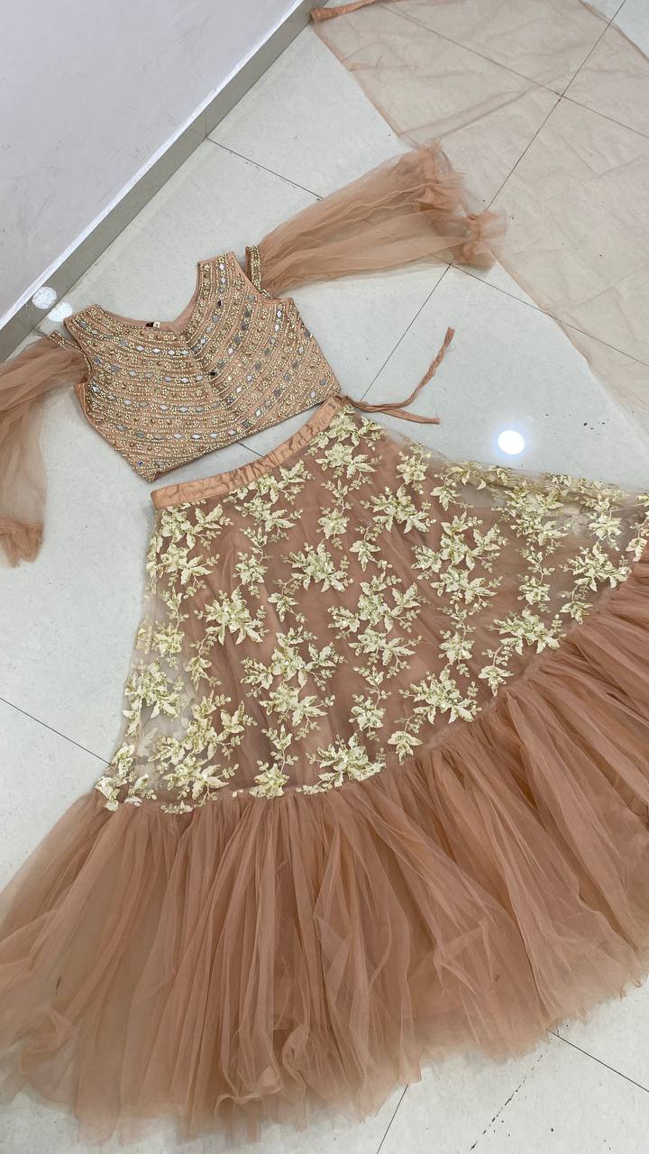 Full Stitched Net Lehenga Choli For Women