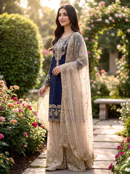 Silk Embroidery Sharara Suit